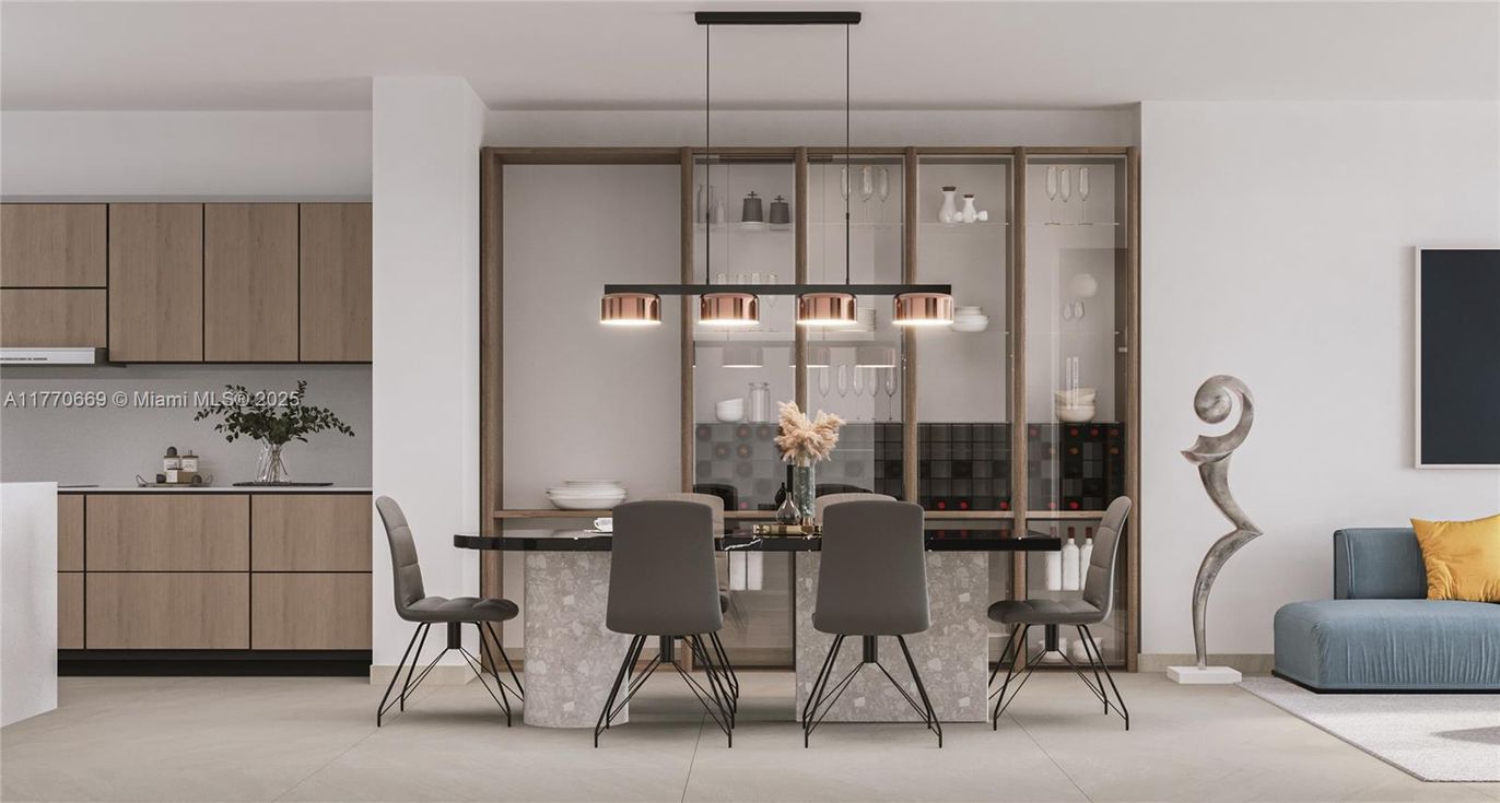 Dining room, Interior, Pendant Lights