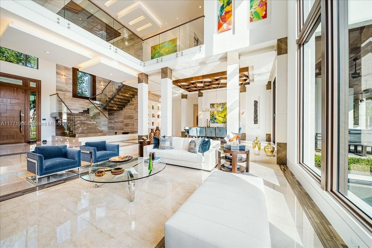 Interior, Living room, Recessed Lighting, Stone Walls