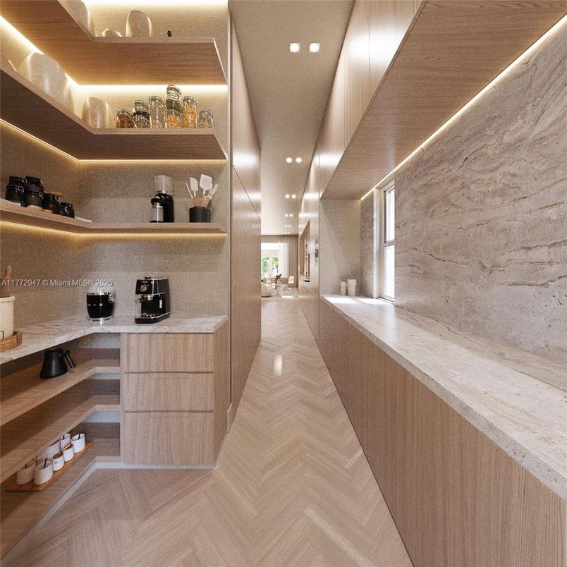 Interior, Recessed Lighting, Wood Texture Flooring