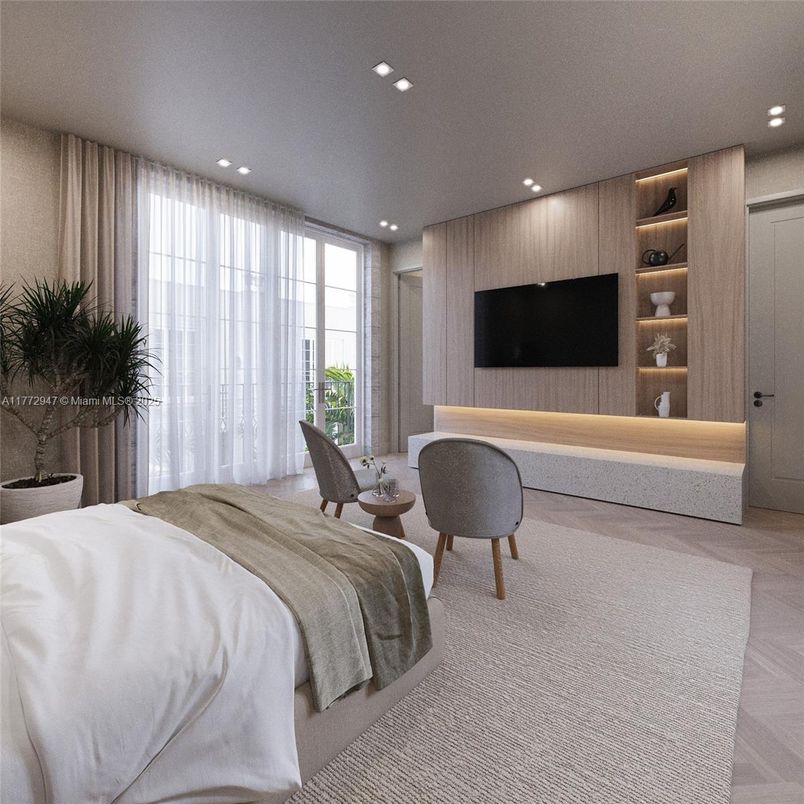 Bedroom, Interior, Recessed Lighting