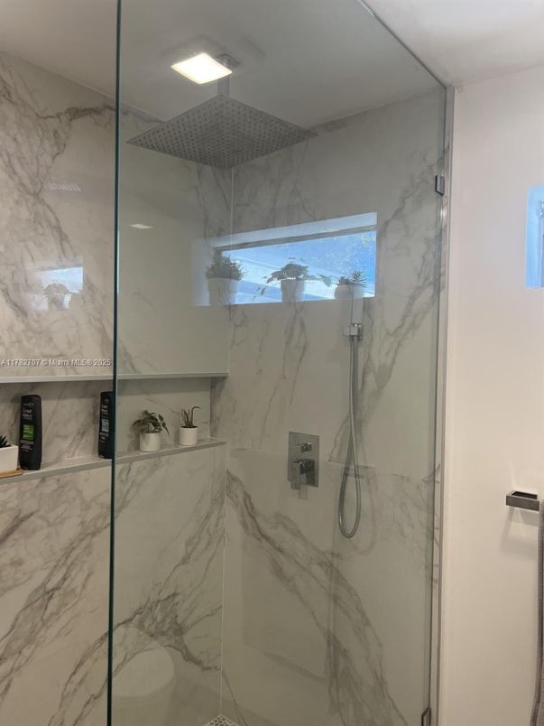 Bathroom, Glass Shower, Interior, Marble Walls
