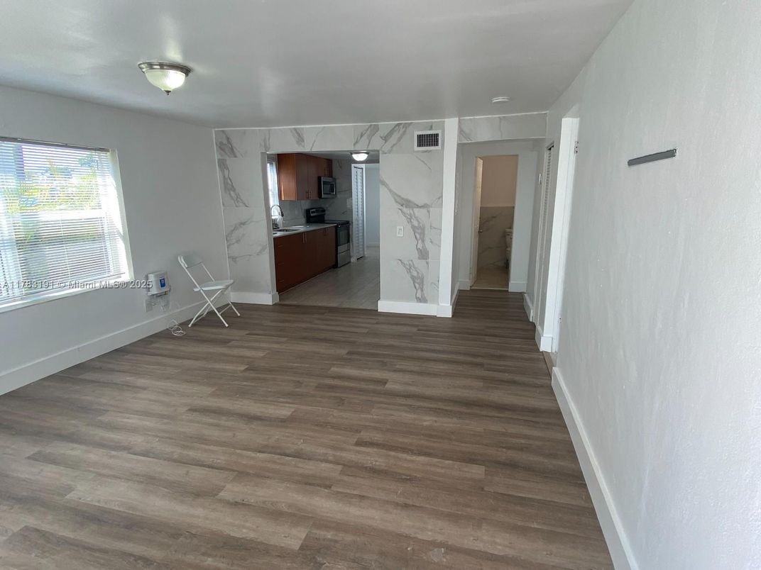 Interior, Kitchen, Marble Walls, Wood Texture Flooring