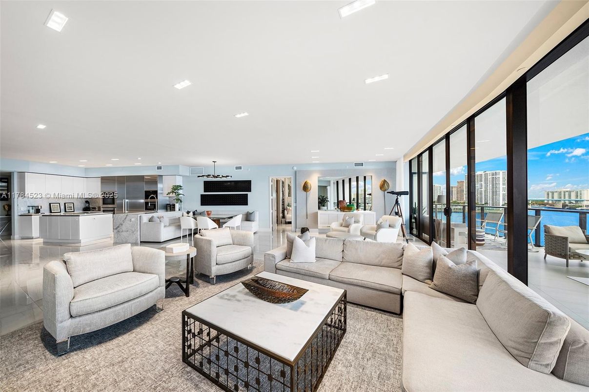 Dining room, Interior, Kitchen, Living room, Pendant Lights, Recessed Lighting, Stainless Steel Appliances, Water