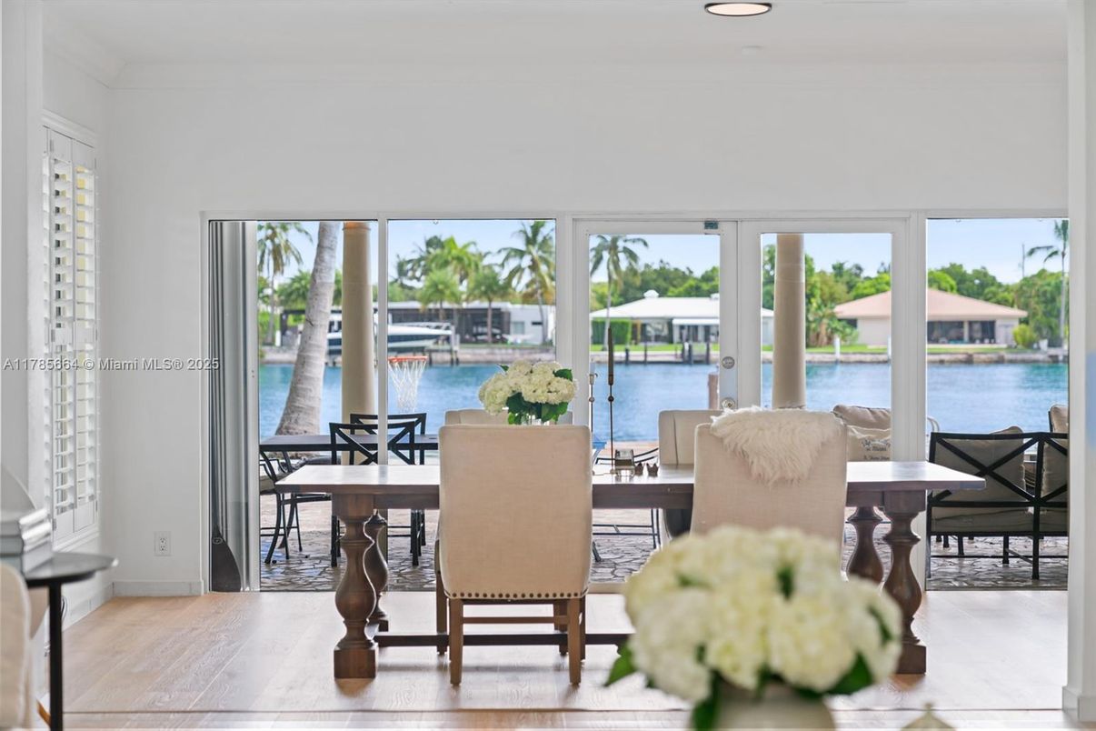 Dining room, Interior, Recessed Lighting, Water, Wood Texture Flooring