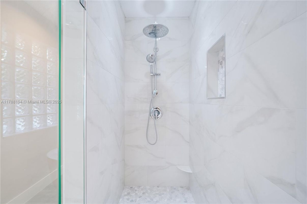 Bathroom, Glass Shower, Interior, Marble Walls