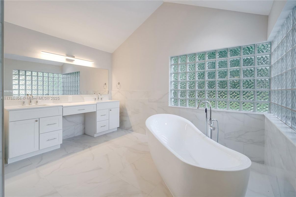 Bathroom, Dual Sink Vanities, Free Standing Baths, Interior, Marble