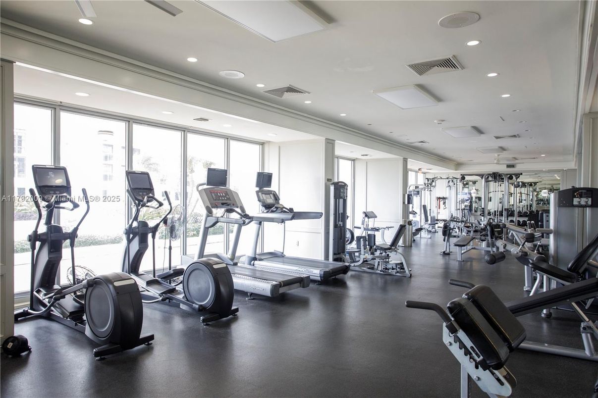 Fitness Equipment, Gym, Interior, Recessed Lighting