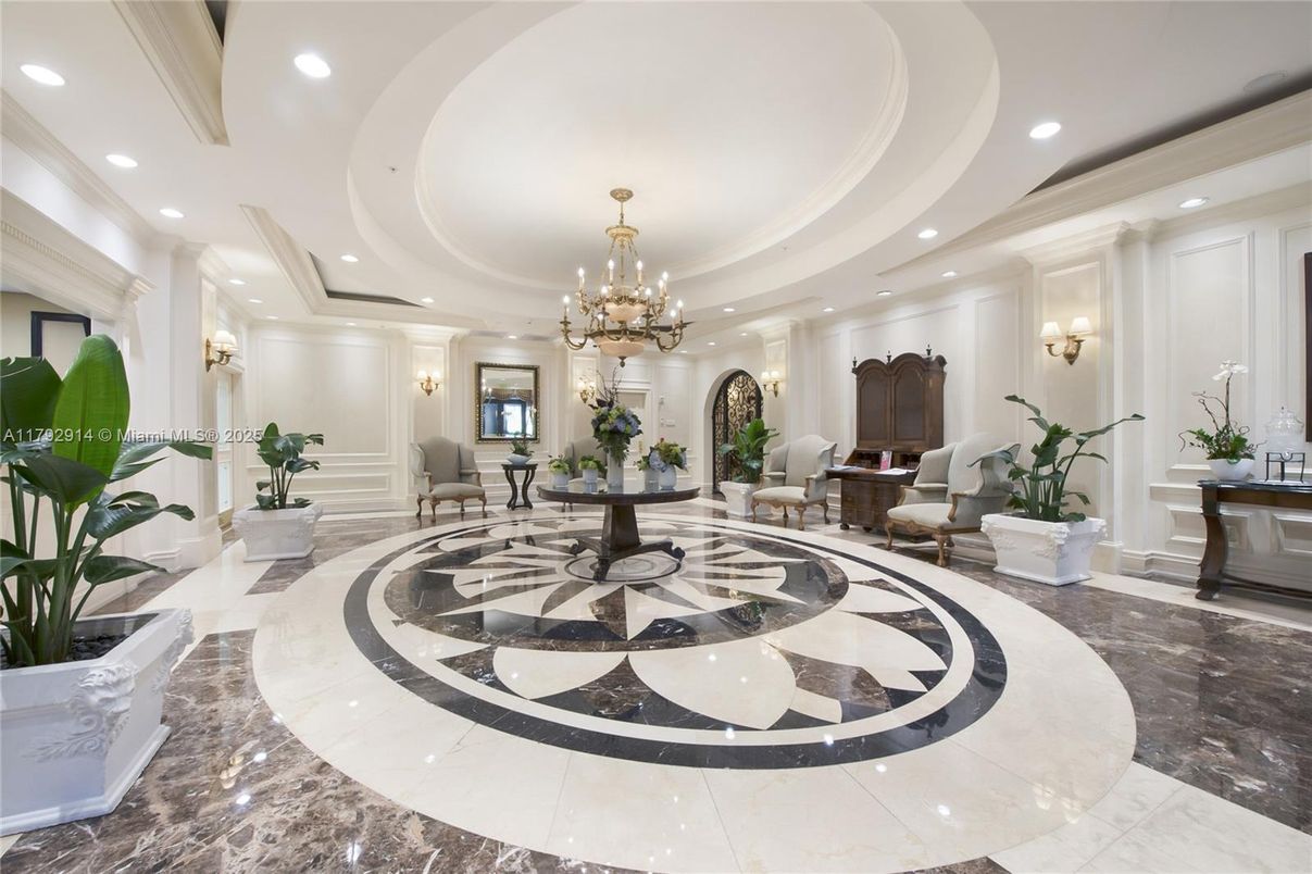 Chandelier, Interior, Marble, Recessed Lighting