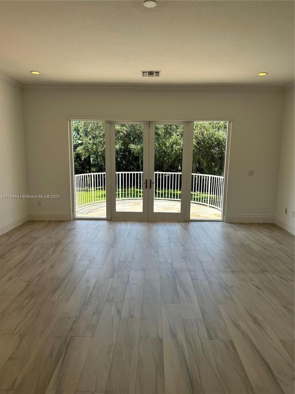Empty room, Interior, Marble, Recessed Lighting, Wood Texture Flooring