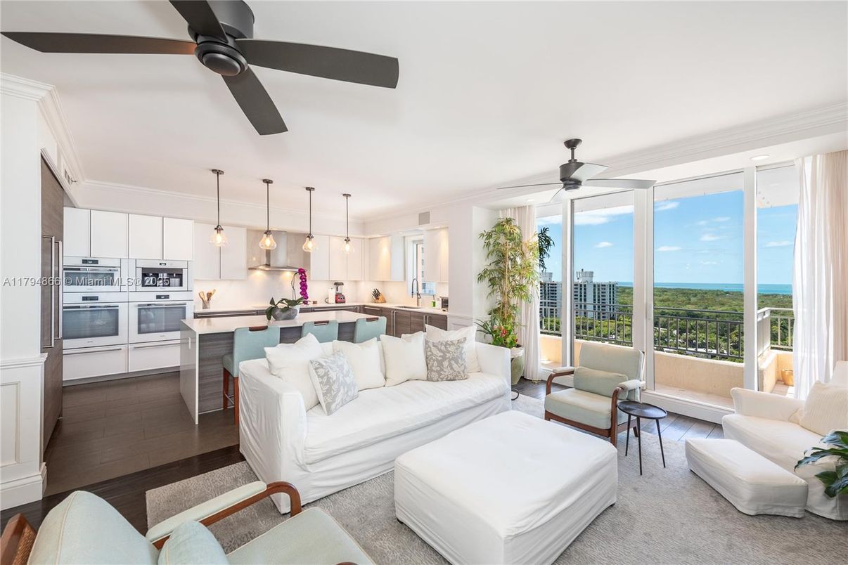 Interior, Kitchen, Living room, Pendant Lights, Stainless Steel Appliances, Water, Wood Texture Flooring