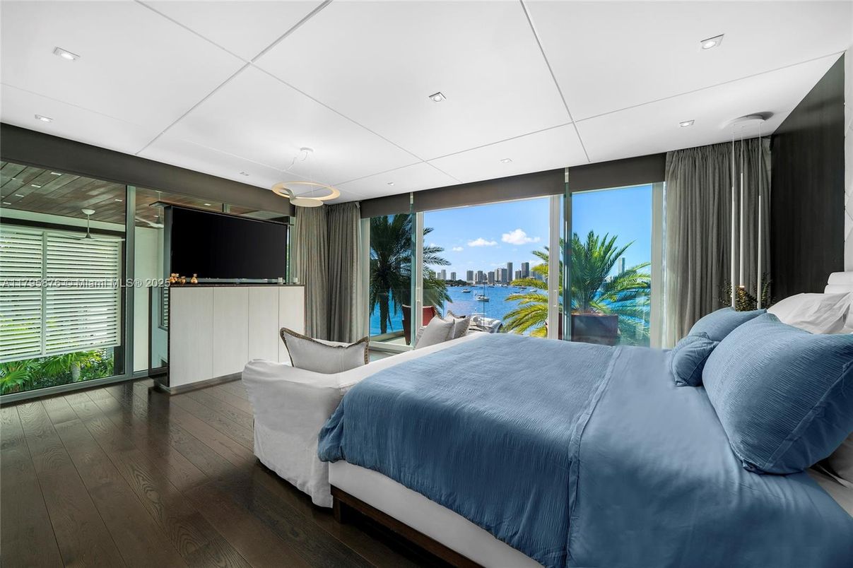 Bedroom, Interior, Recessed Lighting, Water, Wood Texture Flooring