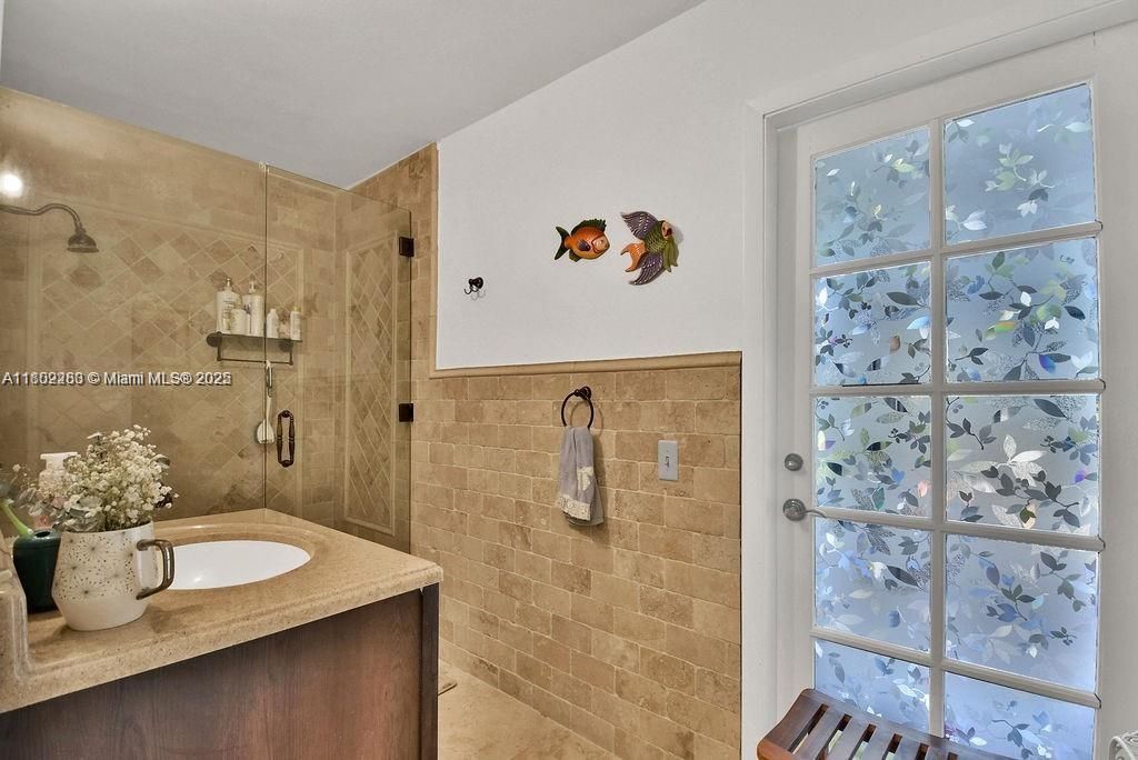 Bathroom, Glass Shower, Interior, Stone Walls