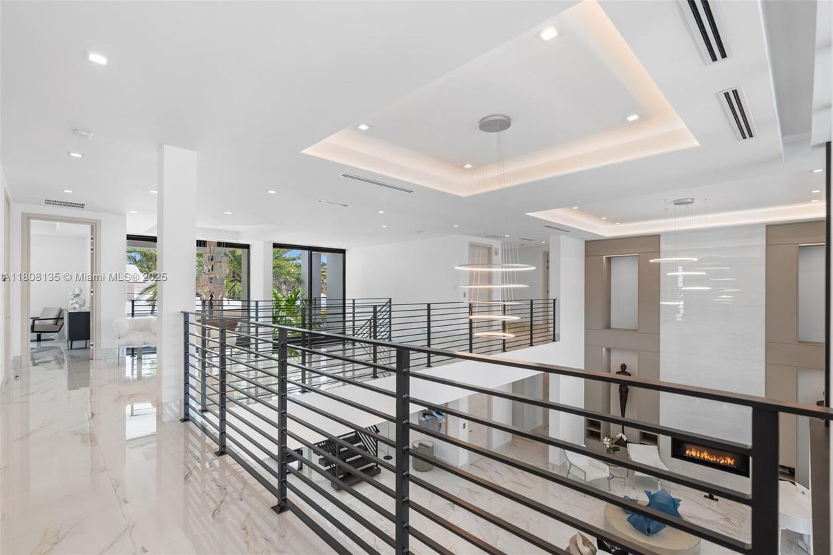 Fireplace, Interior, Marble, Pendant Lights, Recessed Lighting