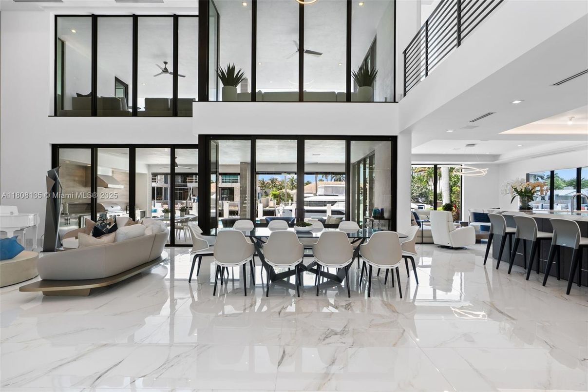 Dining room, Interior, Living room, Marble, Recessed Lighting, Water