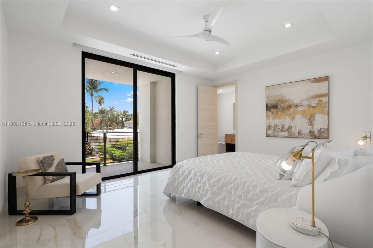 Bedroom, Interior, Marble, Recessed Lighting