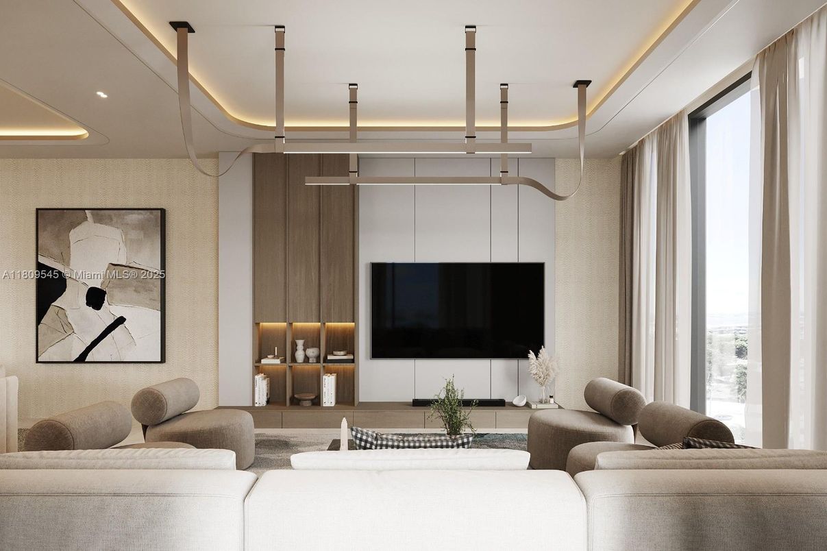 Interior, Living room, Recessed Lighting