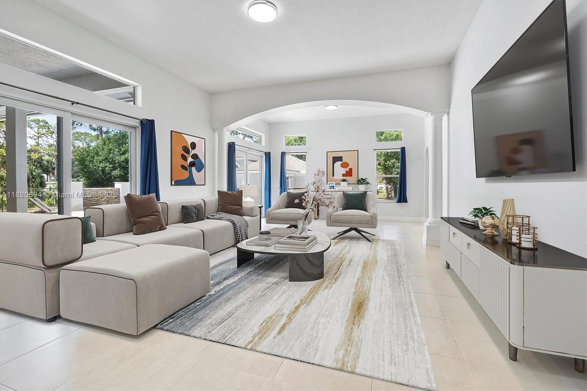 Interior, Living room, Recessed Lighting