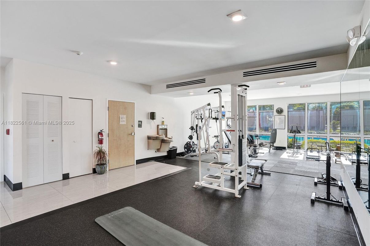 Fitness Equipment, Gym, Interior, Recessed Lighting