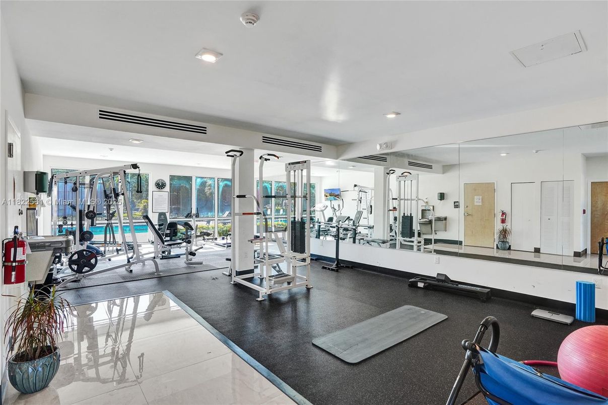 Fitness Equipment, Gym, Interior, Recessed Lighting