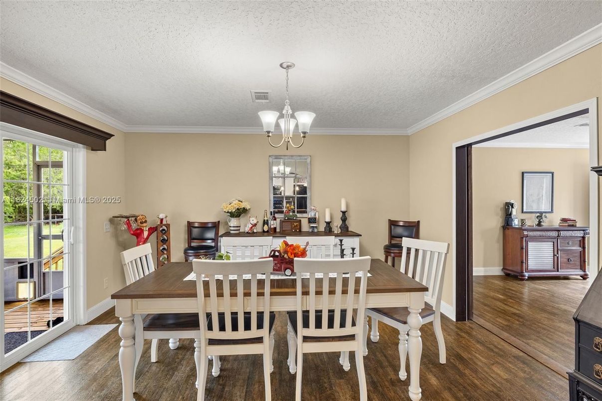 Chandelier, Dining room, Interior, Wood Texture Flooring