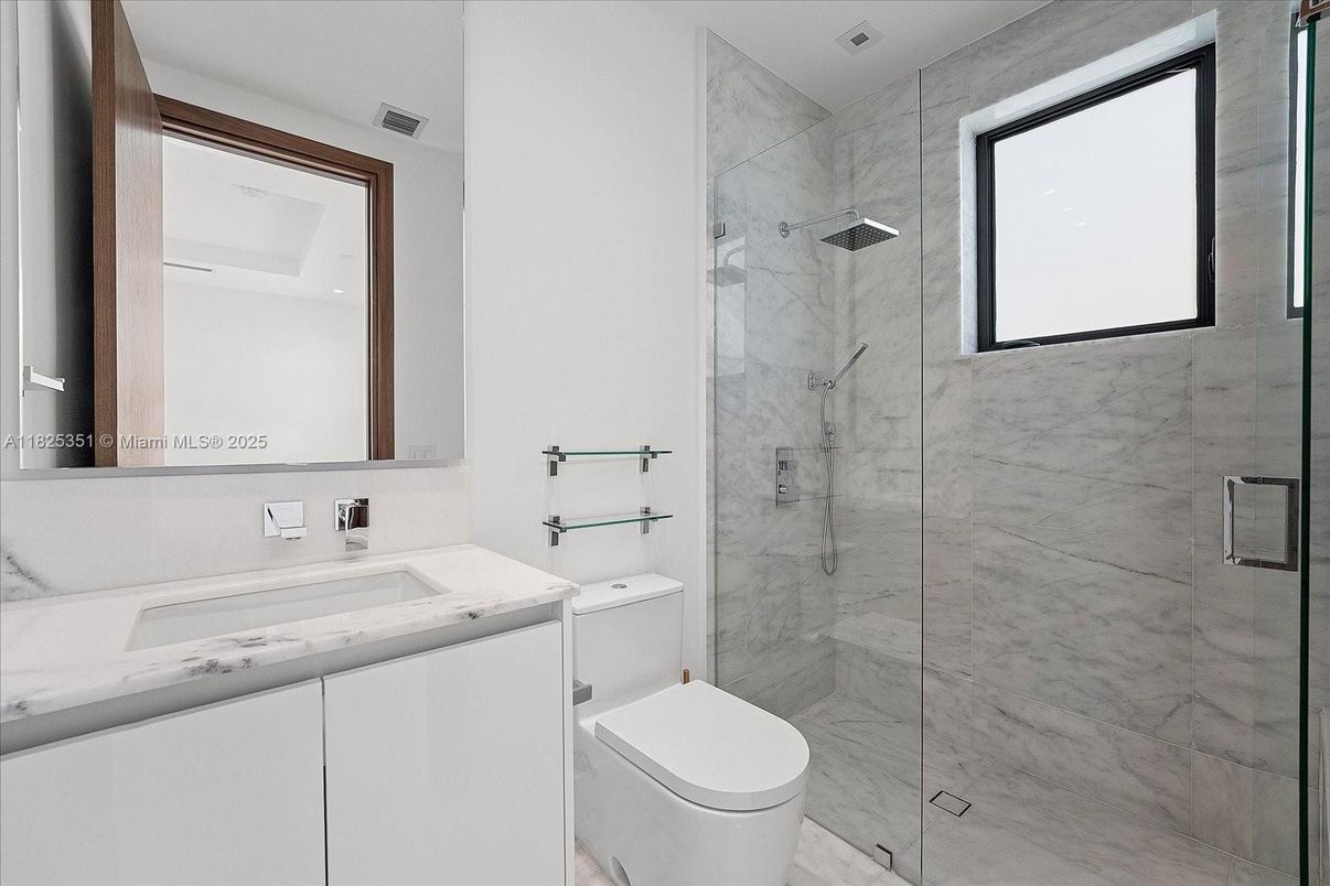 Bathroom, Glass Shower, Interior, Marble, Marble Walls