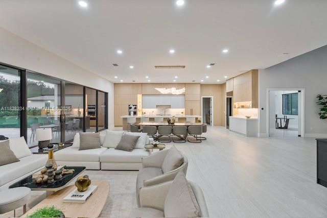 Dining room, Interior, Kitchen, Living room, Pendant Lights, Recessed Lighting