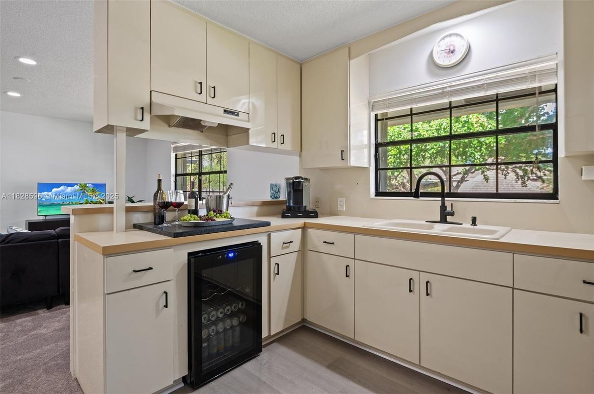 Interior, Kitchen, Recessed Lighting, Wood Texture Flooring