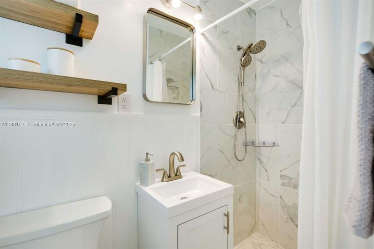 Bathroom, Glass Shower, Interior, Marble Walls