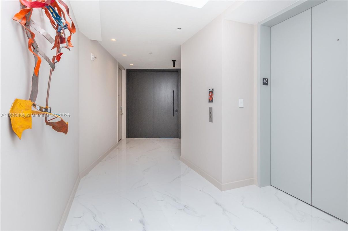 Elevator, Interior, Marble, Recessed Lighting