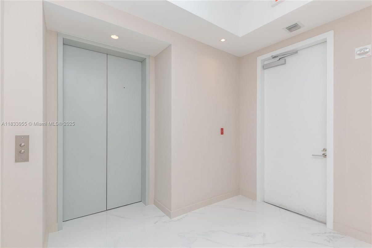 Elevator, Interior, Marble, Recessed Lighting