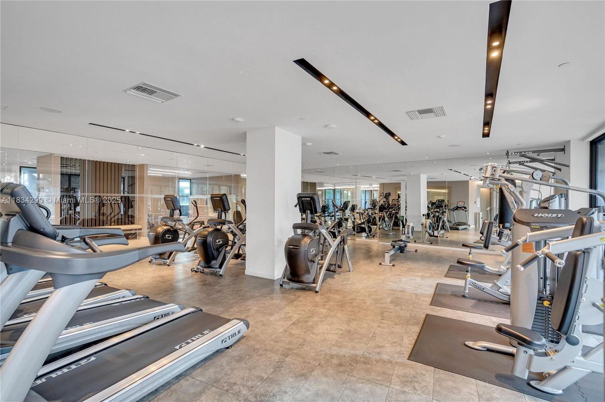 Fitness Equipment, Gym, Interior, Recessed Lighting