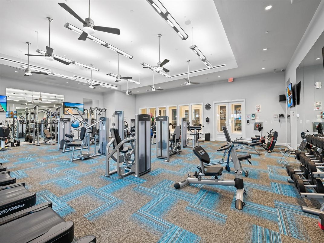 Fitness Equipment, Gym, Interior, Recessed Lighting