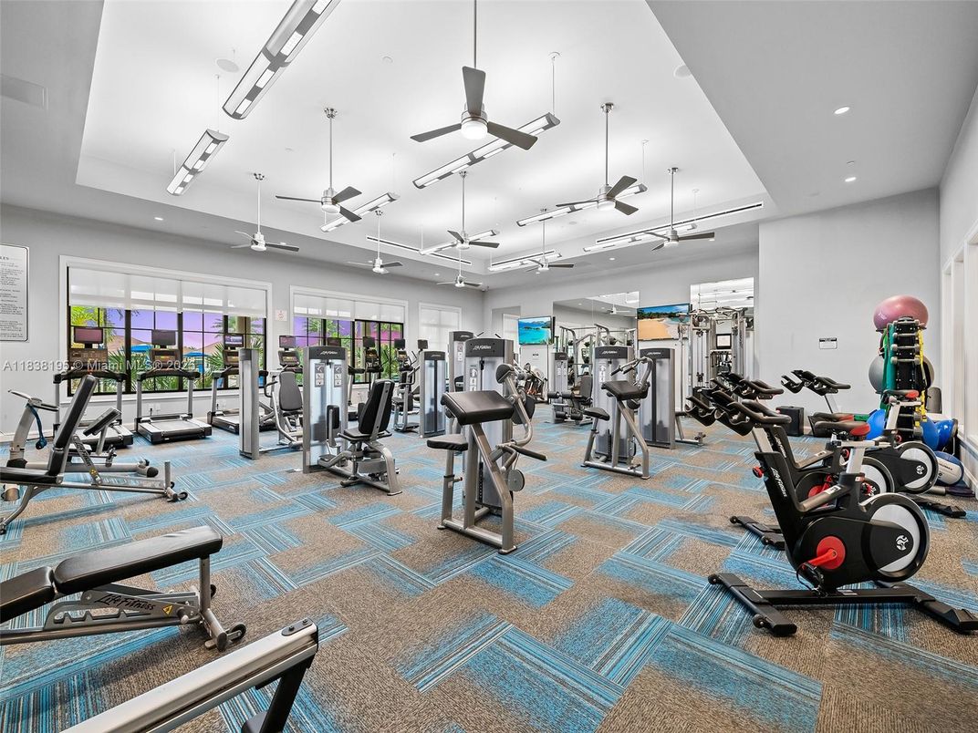 Fitness Equipment, Gym, Interior, Recessed Lighting