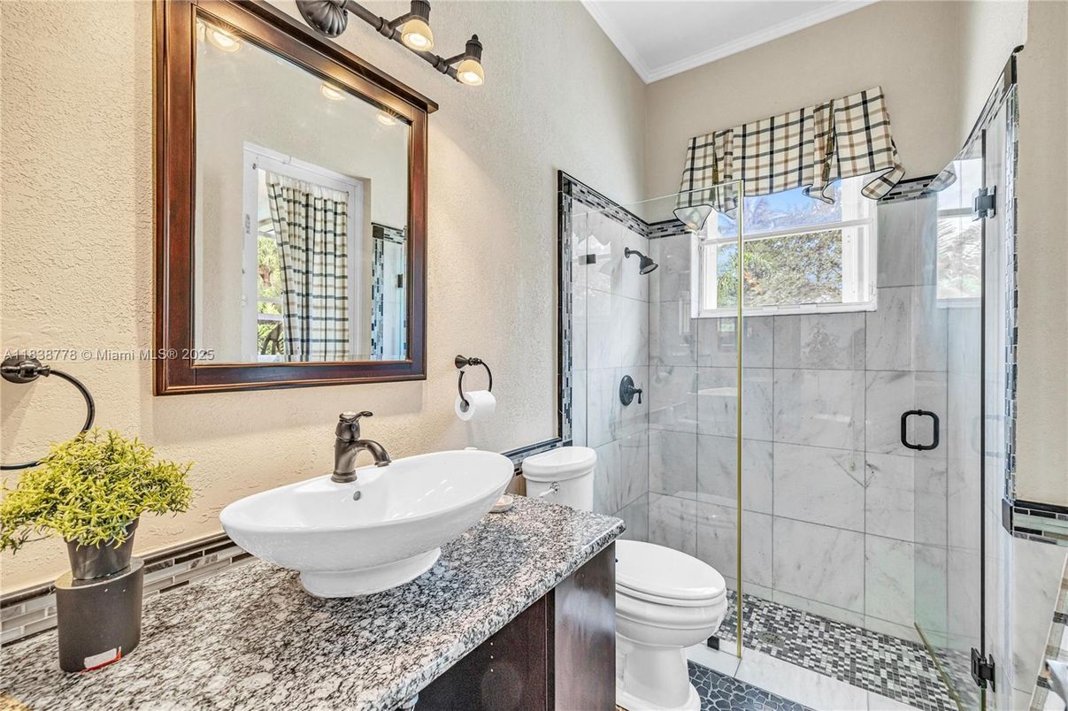 Bathroom, Glass Shower, Interior, Marble Walls