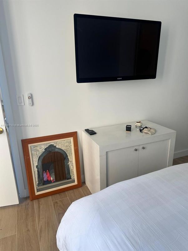 Bedroom, Fireplace, Interior, Wood Texture Flooring