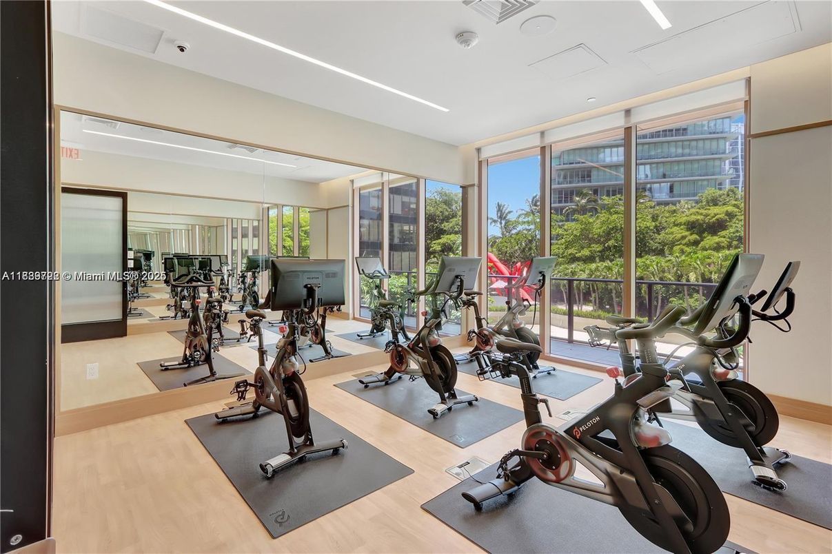 Fitness Equipment, Interior, Recessed Lighting, Wood Texture Flooring