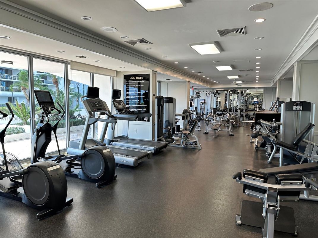 Fitness Equipment, Gym, Interior, Recessed Lighting
