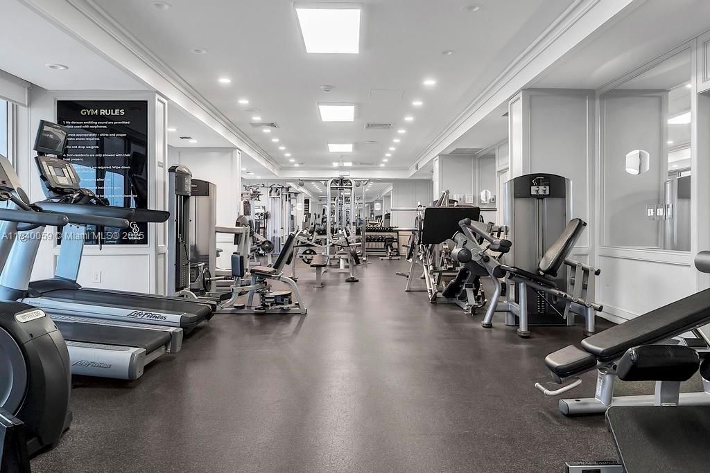 Fitness Equipment, Gym, Interior, Recessed Lighting