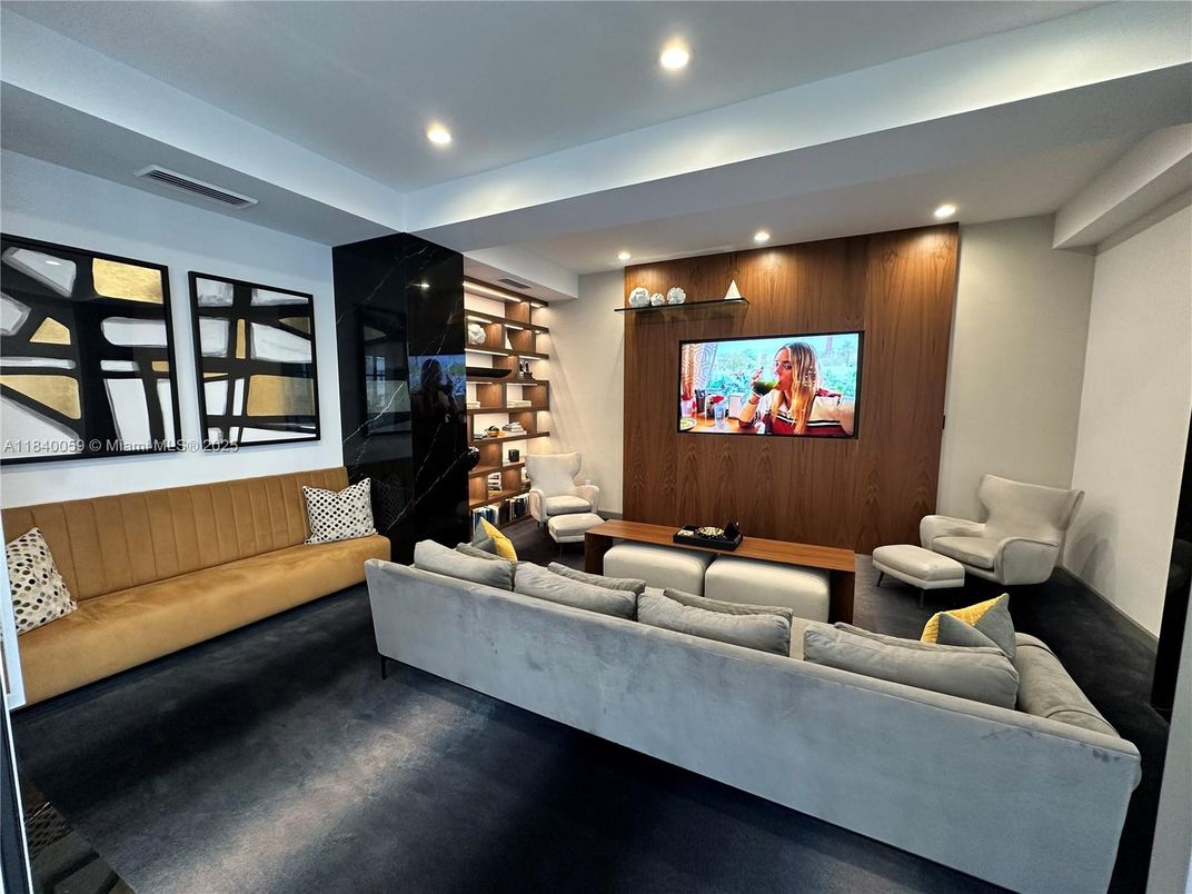 Interior, Living room, Recessed Lighting, Wooden Walls
