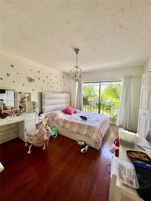 Bedroom, Chandelier, Interior, Wood Texture Flooring