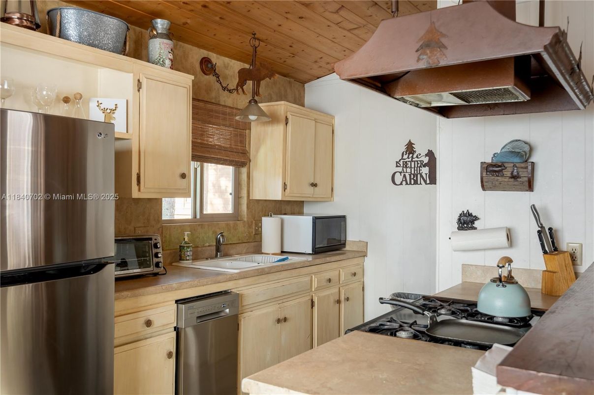 Interior, Kitchen, Stainless Steel Appliances, Wooden Ceilings