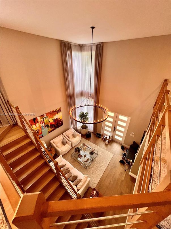 Chandelier, Interior, Living room, Pendant Lights, Wood Texture Flooring