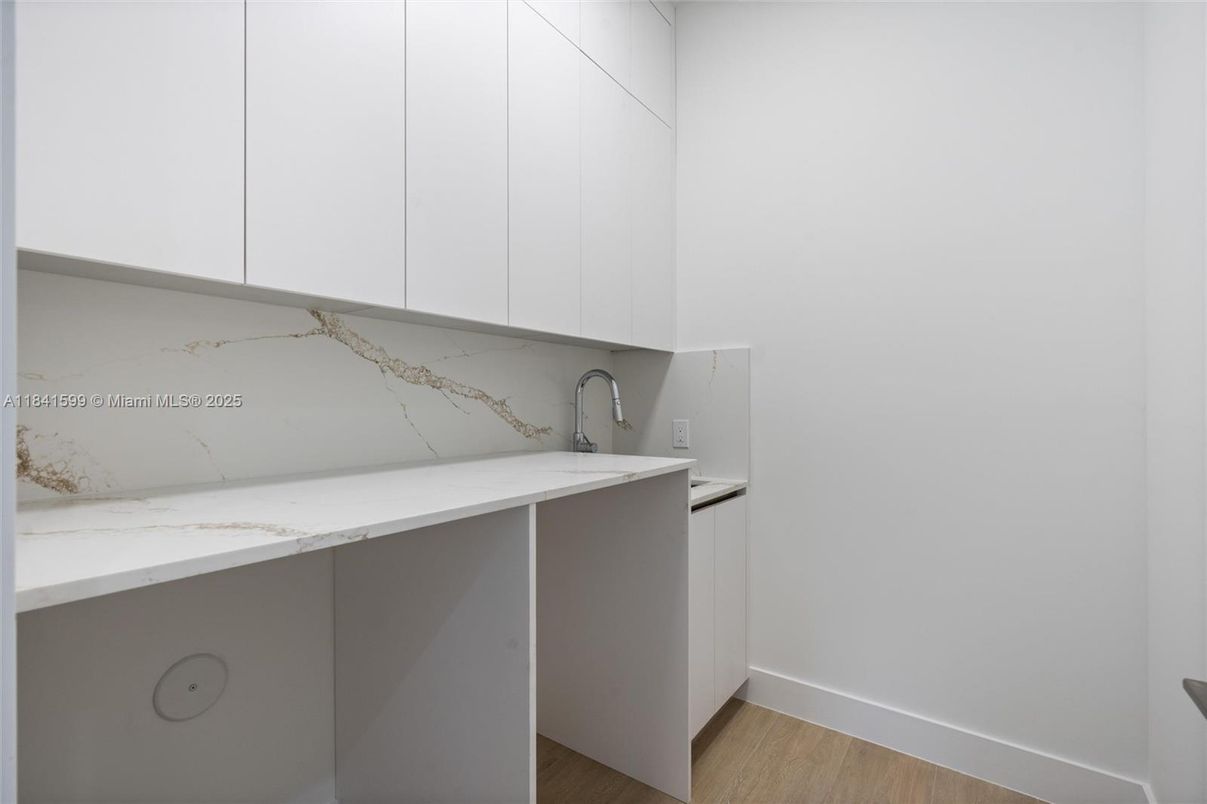Interior, Kitchen, Marble Walls, Wood Texture Flooring
