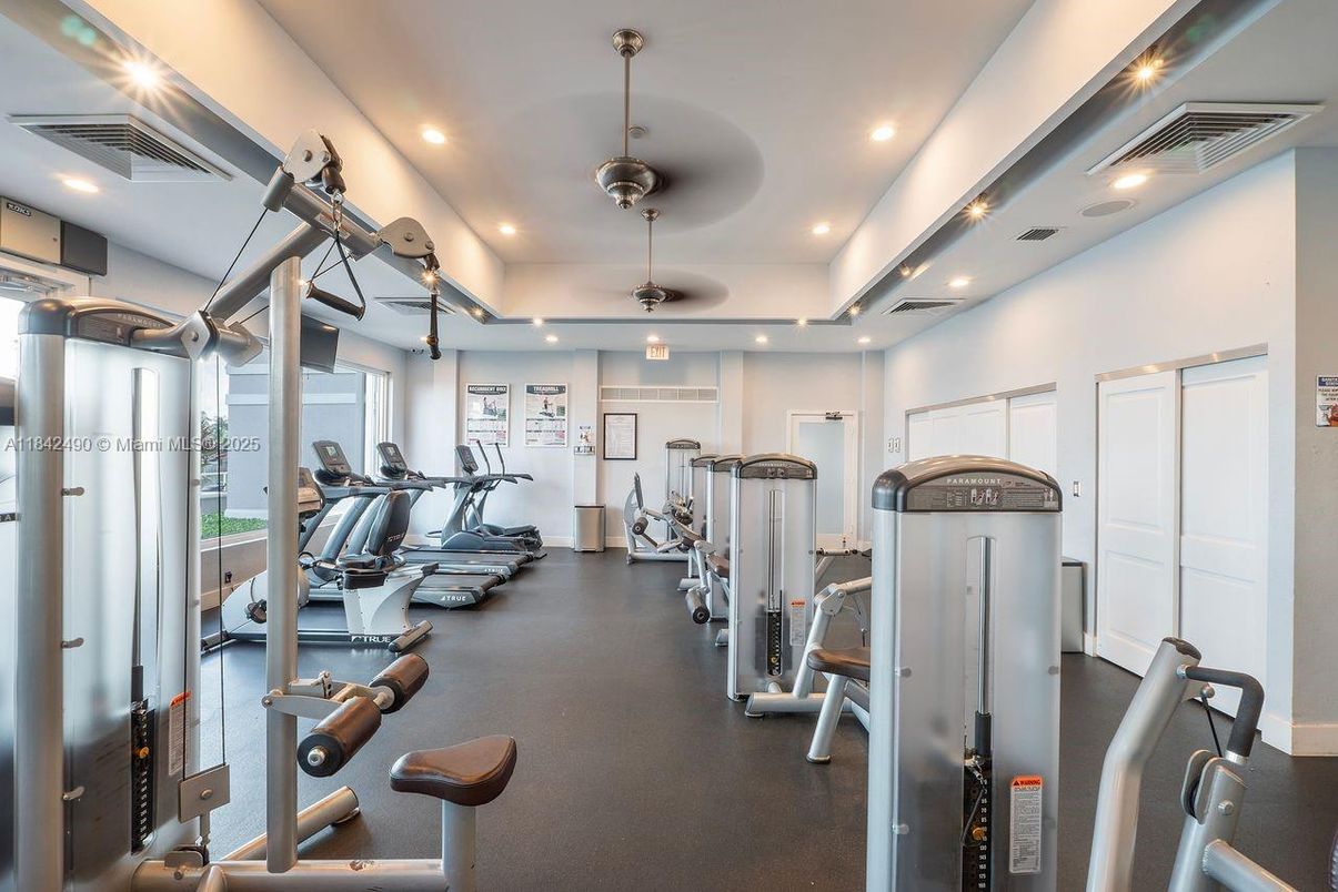 Fitness Equipment, Gym, Interior, Recessed Lighting
