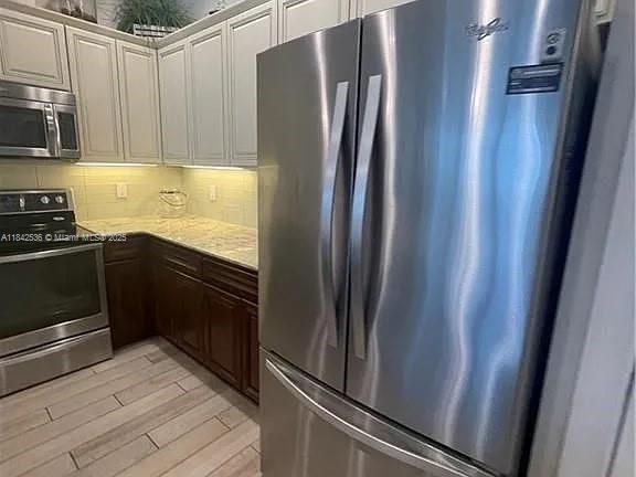 Interior, Kitchen, Stainless Steel Appliances, Wood Texture Flooring
