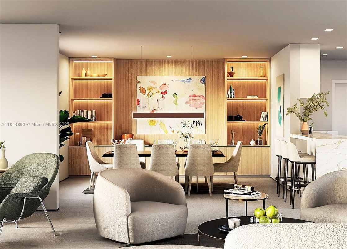 Dining room, Interior, Living room, Recessed Lighting