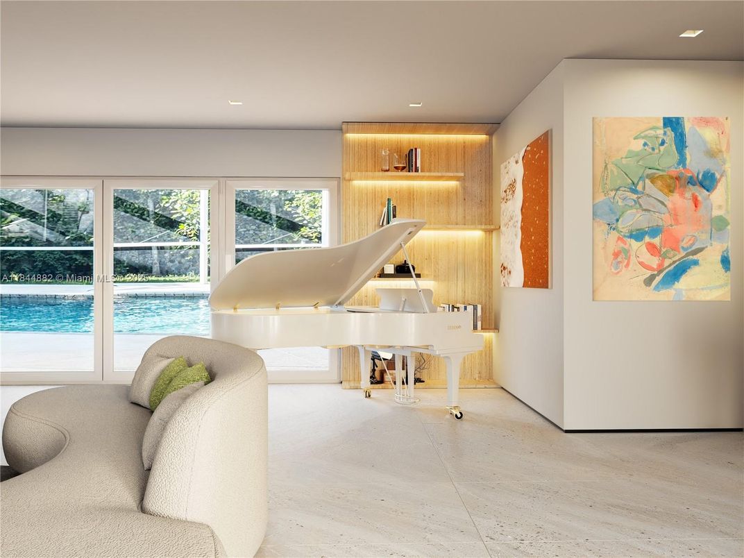 Interior, Piano, Recessed Lighting, Wood Texture Flooring