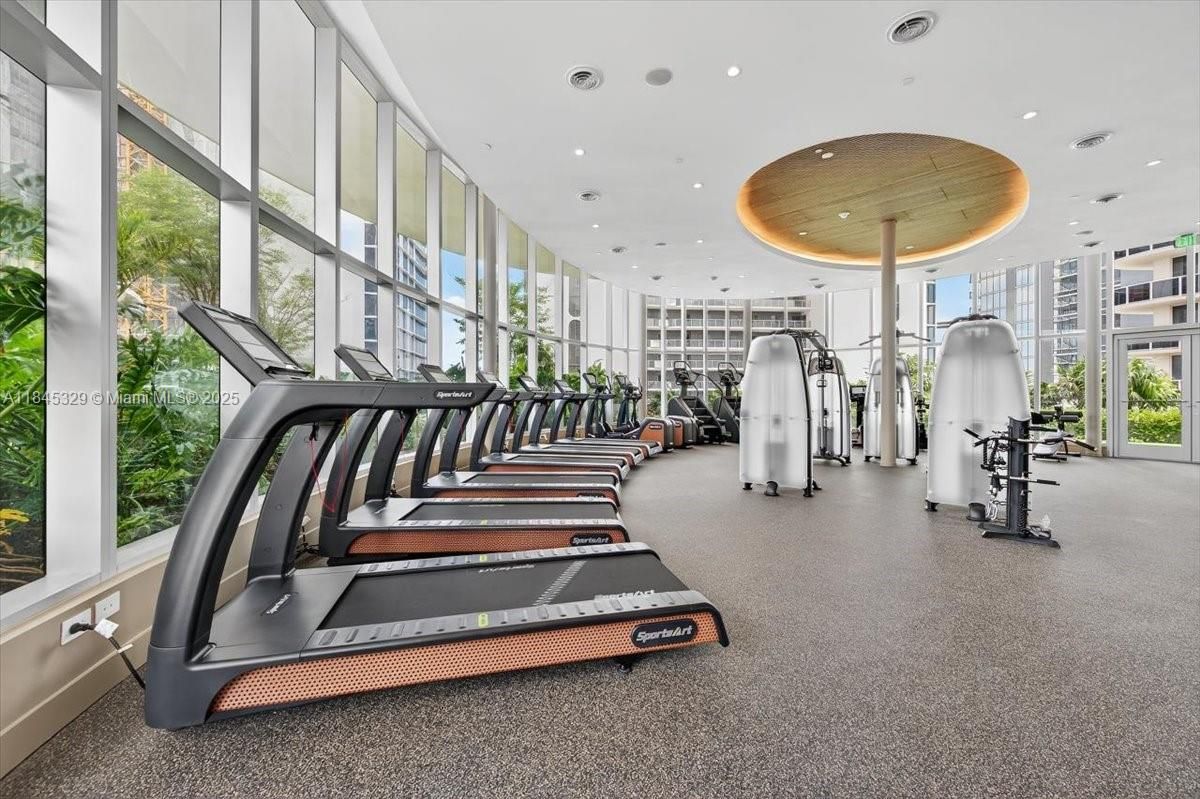 Fitness Equipment, Gym, Interior, Recessed Lighting