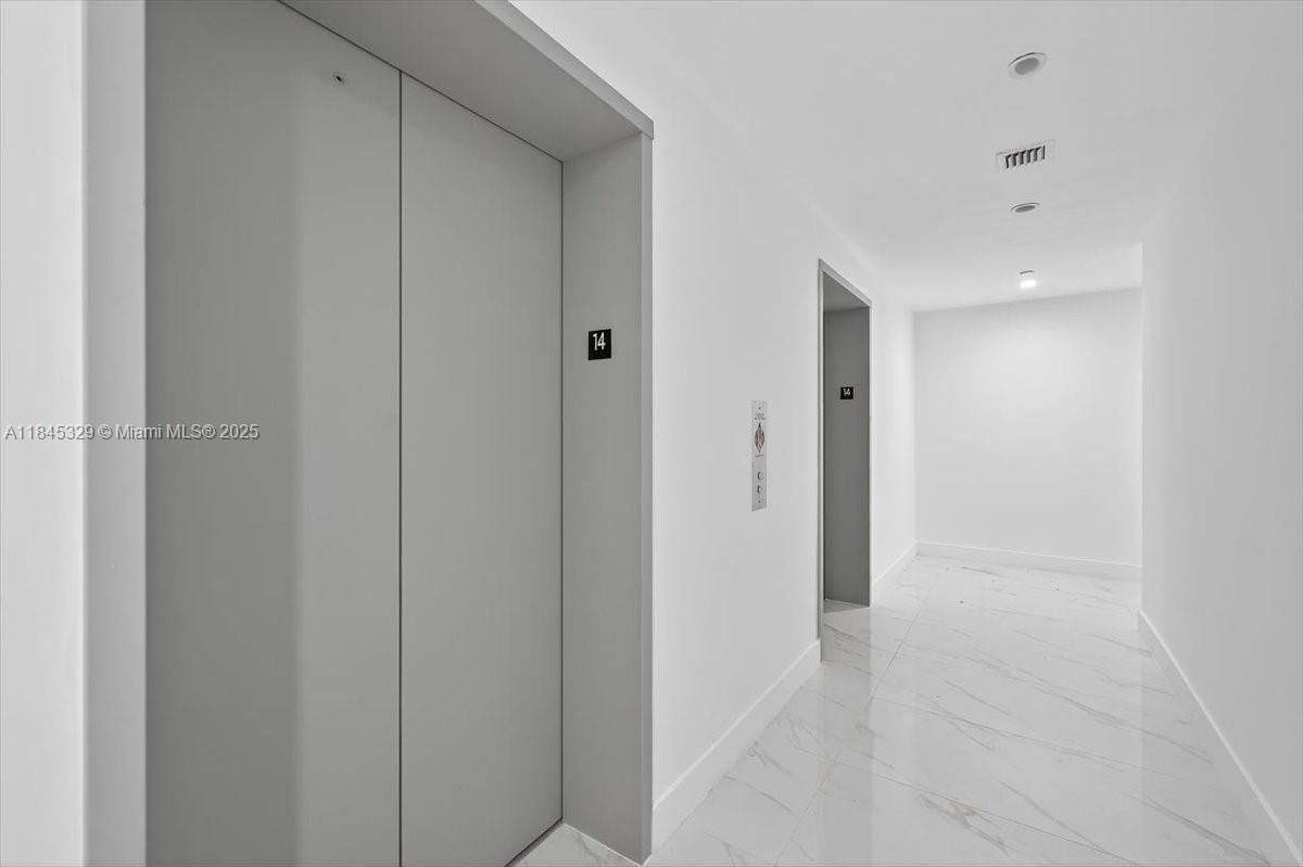 Elevator, Interior, Marble, Recessed Lighting