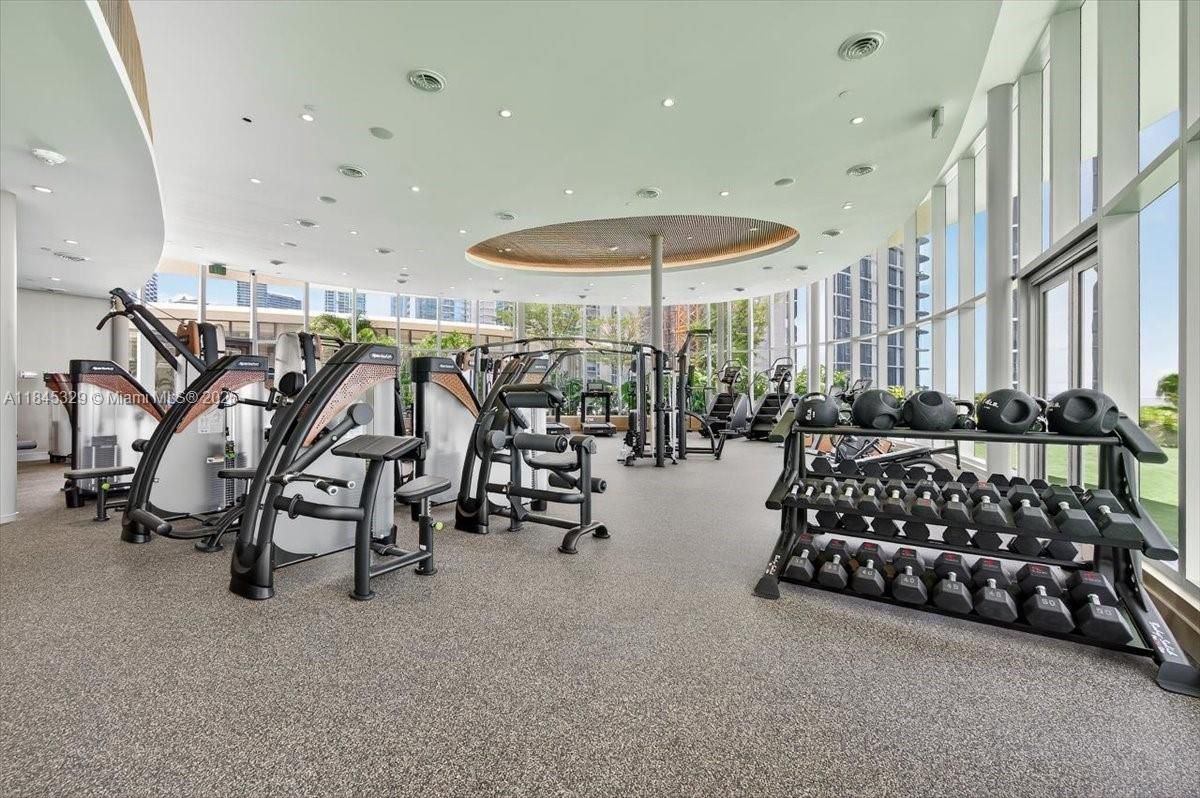 Fitness Equipment, Gym, Interior, Recessed Lighting